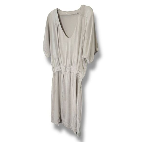 J. Crew Women’s Hideaway Gray Dress Silk Panel Short Sleeve Scoopneck Size Small - Picture 4 of 9